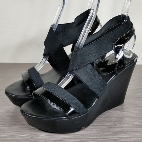 Charles David Feature Wedge Sandals, Black, Womens Size 8 M - Picture 3 of 13